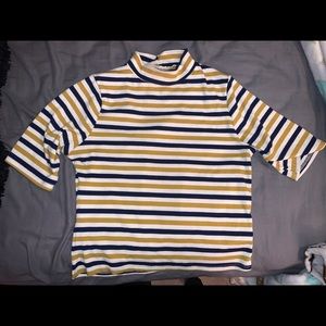 Striped High neck shirt